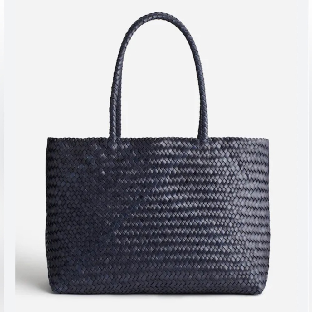 Madewell Transport Early Weekender Woven Tote in Navy Blue